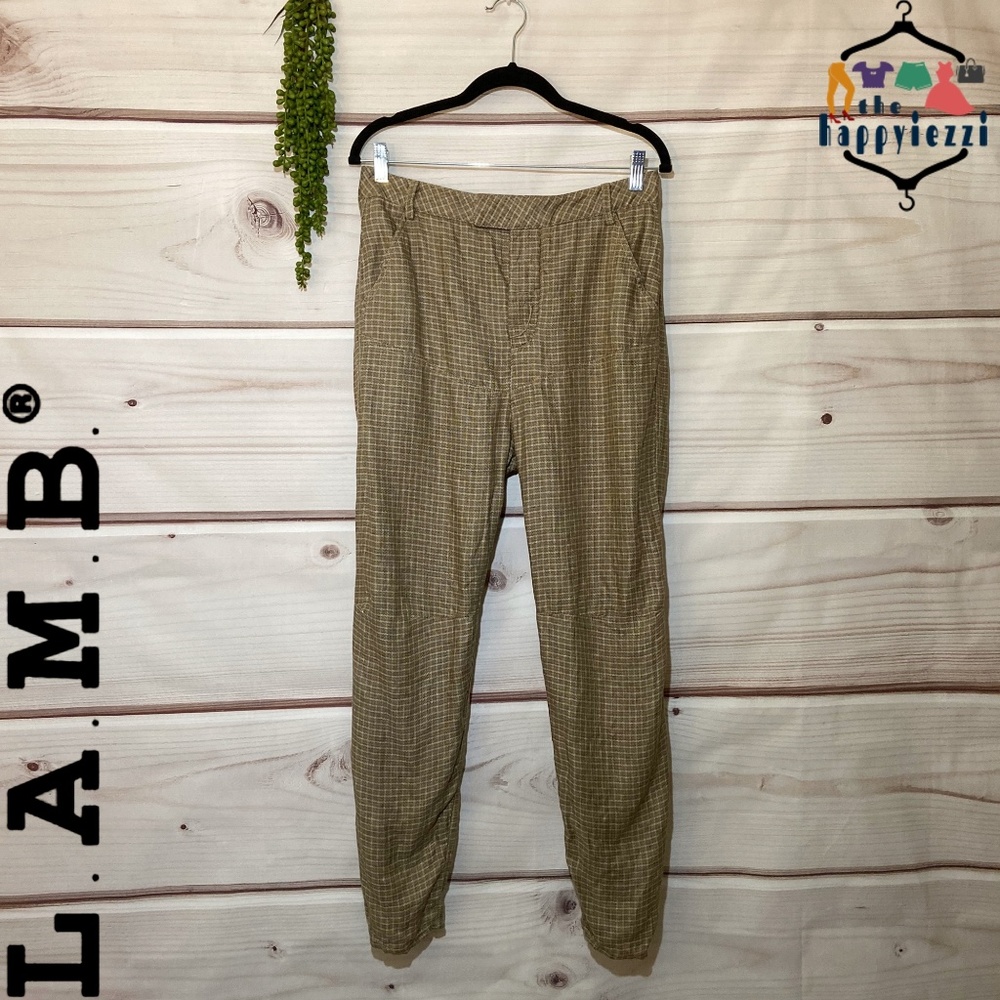 L.A.M.B. Mini Check Punker Linen Pants 6